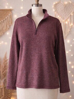 GAP Burgundy Half-Zip Sweater XS Quiet Luxury Minimalist Streetwear Cozy Layer